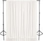 DWCN 10x8 FT Ivory Backdrop Curtains for Parties, Photography Backdrop Drapes with Rod Pockets for Wedding Decorations Stage Birthday Family Gatherings, 2 Panels 5ft x 8ft
