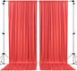 AK TRADING CO. 10 feet x 8 feet IFR Polyester Backdrop Drapes Curtains Panels with Rod Pockets - Wedding Ceremony Party Home Window Decorations - Coral
