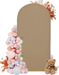 7.2FT Wedding Arch Covers Arch Backdrop Cover Arch Stand Covers Set Arch Cover Spandex Fabric Stretchy Backdrop for Wedding Birthday Party Decoration Baby Shower (Khaki)