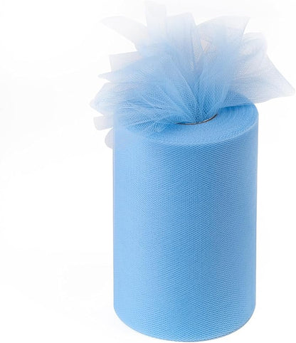 Deep Peacock Blue Tulle Fabric Rolls 6 Inch by 100 Yards (300 feet) Tulle Roll Spool Fabric for DIY Tutu Skirt Baby Shower Birthday Party Wedding Decorations Christmas Craft Supplies