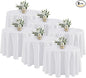 Fitable 6 Pack White Round Tablecloths - 120 Inches in Diameter - Stain Resistant and Washable Table Clothes, Polyester Fabric Table Covers for Wedding, Party, Banquet, Formal Events
