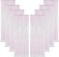 ShinyBeauty 8 Panels Iridescent White Sequin Backdrop | 2Ft x 8Ft Sparkly Photo Booth Background | Glitter Curtains for Baby Showers & Events | Durable & Elegant Shimmer Backdrop