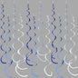36 Pcs Blue Hanging Swirl Decorations Ombre Royal Blue White Felt Swirl Streamer Spiral Ceiling Garland for Birthday Wedding Baby Shower Graduation Under The Sea Nautical Ahoy Achor Party Supplies