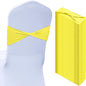 Kinlop 50 Pcs Spandex Chair Sashes Bows Chair Bands Slider Sashes for Covers Elastic Bands Ties Without Buckle Decorations for Wedding Party Events Ceremony Birthday(Yellow)