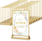 EHWINE 24 Pack Acrylic Sign Holder 5 x 7, Double Sided Gold Picture Frame Stand up Table Top Sign Holders, Clear Display Stand Menu Flyer Holder for Wedding Party