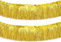 Gold Foil Fringe Garland 10FT 2packs, Metallic Foil Tinsel Fringe Banners for Parade Float Decorations Wedding, Birthday Party Graduation (Two Gold)