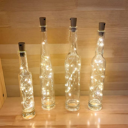 10 Pack Wine Bottle Lights with Cork, 20 LEDs, 6.6 Ft, Fairy Mini String Lights for DIY Jar Halloween, Christmas, Party Decoration, Wedding Listing (10 Pack, Warm White)