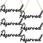 12 Pcs Reserved Seating Signs for Wedding Chairs Hanging Wooden Rustic Reserved Row Signs with Rope Wooden Tag for Wedding Church Pews Restaurant(Black)