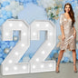 imprsv Marquee Numbers Large 22nd-Birthday Decorations: 4ft Light Up Number Party Decor 22 Year Old Women and Men Birthday Decoration Backdrop Anniversary Cardboard Big Mosaic Balloon Frame Number 22