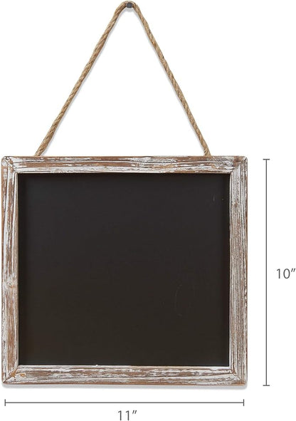 Barnyard Designs Magnetic Hanging Chalkboard Sign – Rustic Decorative Display Presentation Board for Office, School Supplies, Kitchen, Restaurant, Weddings and More, 11” x 10” (3 Pack)