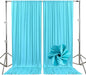 10ft x 10ft Sky Blue Backdrop Curtains for Parties, Fabric Satin Background Curtain with Rod Pockets for Weddings, Birthday, Baby Shower, Photography, Graduation Party Backdrop Drapes, 2 Panels