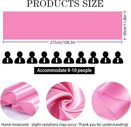 SHEJIZE 20 Pack Pink Satin Table Runner 12x108 Inches Long, Bright Silky Smooth Satin Table Runner Table Decor for Wedding Banquet Christmas Prom Event Birthday Party