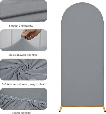 Wedding Arch Cover 6.6FT Arch Backdrop Cover Spandex Fitted Arch Cover for Round Top Chiara Backdrop Stand Covers for Wedding Birthday Party Baby Shower Banquet Ceremony Decoration