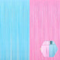 6 Pack Macaron Pink Blue Foil Fringe Curtain Backdrop, 3.28Ft x 8.2Ft Metallic Tinsel Foil Fringe Streamer Curtains for Photo Booth, Birthday, Wedding, New Year Party Decorations