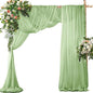 SiinvdaBZX 2 Panels Wedding Arch Draping Fabric 30" x 20Ft Sage Green Sheer Chiffon Fabric Outdoor Extra Long Decorative Drapery Fabric for Party Ceremony Ceiling Curtain Backdrop