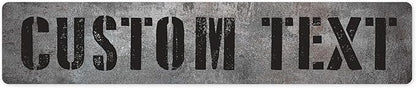Custom Sign, Custom Street Sign, 11 Font Colors, 13 Font Styles, 4 Hole Options, 22 Sizes, 6x30 Inches, Rust Free DiBound, Fade Resistant, Made in USA by My Sign Center (Grunge Metal)