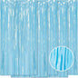 5 Pack Blue Foil Curtain Backdrop 3.2ft x 8.2ft Tinsel Foil Fringe Curtains Macaron Photo Booth Streamer Backdrop for Party Decorations Birthday Baby Shower Bachelorette Holiday Decor (Pastel Blue)