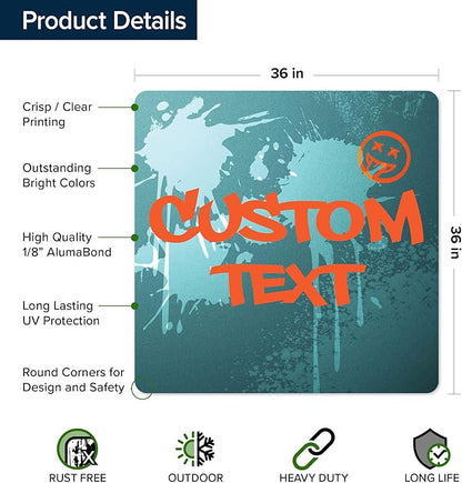 Custom Sign, Custom Street Sign, 11 Font Colors, 13 Font Styles, 4 Hole Options, 22 Sizes, 36x36 Inches, Rust Free DiBound, Fade Resistant, Made in USA by My Sign Center (Graffiti)
