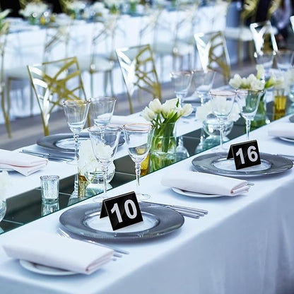 Table Numbers 1-25 Acrylic Double Side Numbered TableS Tents Plastic Restaurant Wedding Tables Number Table Tent Numbers Cards Signs for Party Banquets Wedding Reception (Black, White)