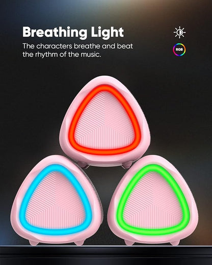Bluetooth Speaker with HD Sound, Portable Wireless, IPX5 Waterproof, Up to 20H Playtime, TWS Pairing, BT5.3, for Home/Party/Outdoor/Beach, Stocking Stuffers, White Elephant Gifts for Adults (Pink)