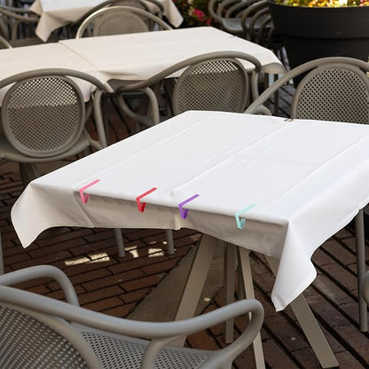 uxcell 8 Pack Tablecloth Clips, Stainless Steel Table Cloth Cover Clamps, 2.95" x 1.77" Windproof Holder Clips for Home Party Picnic Wedding Camping Dining Tables, Black