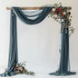 Wokceer Wedding Arch Draping Fabric Grey Blue 28.7" x 20FT Sheer Drapes Backdrop for Ceremony, Birthday Party, Bridal Shower Decoration