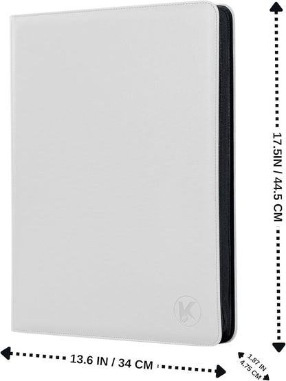 1600+ Pockets Trading Card Binder, 16-Pocket Card Ablum Compatible with MTG,Sports Cards & Other Standard Size Trading Card (WHITE)