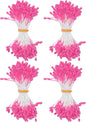 600-Pack Flower Stamens for Crafts, 5mm Double Heads Artificial Pearl Floral Pistil Mini Flower Pollens Stamens for DIY Making/Wedding/Scrapbook Decoration [Rose Red]