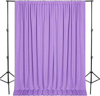 DWCN 10x7 FT Backdrop Curtains for Parties, Photography Backdrop Drapes with Rod Pockets for Wedding Decorations Stage Birthday Family Gatherings, 2 Panels 5ft x 7ft, Lavender
