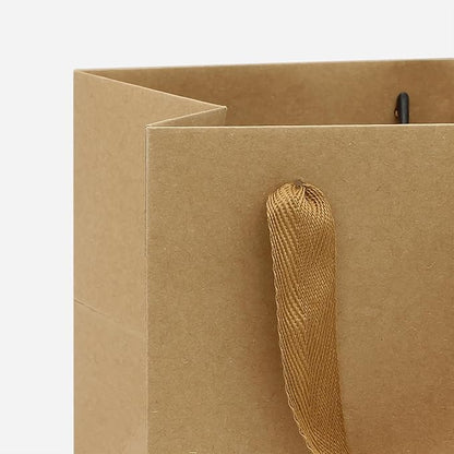 Kraft Paper Gift Bag Small Square Bottom Kraft Paper Bags with Handles (Natural Kraft, 8 x 8 x 8 in, 10 CT)