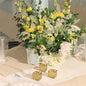 WGV 2 Inch Gold Speckle Square Cube Glass Votive Candle Holder Bulk, Small Tiny Mercury Tea Light 2x2”, 24 Pieces