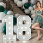 Marquee Numbers 3 Feet Tall Big Light Up Numbers Happy 18th Birthday Decorations Girl Boy White Anniversary Party Decor Large Cardboard Prop Backdrop Sign 18