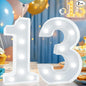 Pooqla 13th Birthday Decoration for Girls Boys, Decorative LED Light Up Numbers, Marquee Numbers 13 Sign for Party Backdrop 13th Wedding Anniversary Decor, Warm White and Cool White Number 13