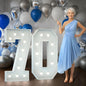 Marquee Numbers 4 Feet Tall Big Light Up Numbers 70th Birthday Decorations Women Men White Anniversary Party Decor Large Cardboard Prop Backdrop Sign 70