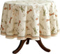 ISAENNE Designer Floral Linen Small Round Tablecloth,French Off White Elegant Table Cloth,Washable Home Decor Tablecloths for Dining Thanksgiving Kitchen Christmas Party,Diameter 55"-Grace B