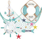 Marsui 11 Pcs Wooden Nautical Wall Decor Fishing Net Decorations, Include Decorative Fishing Net, Ship wheel, Fish Skeleton, Life Ring, Anchor, Starfish Beach Decor for Mediterranean Party (Teal)