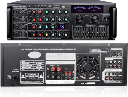 SINGTRONIC Professional 2000 WATTS Complete Karaoke System Package Free: Unlimited YouTube Songs, Built HDMI, Voice Record, Optical/Coax