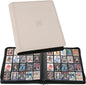 20-Pocket Card Binder, Trading Card Binder Holds 2000 Cards, Premium Zippered Trading Card Album Compatible with TCG, Game & Sports Cards (Ivory White)