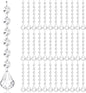 Nuenen 100 Pcs Acrylic Hanging Crystals for Centerpieces Chandelier Clear Crystal Garland Strands Ornament Acrylic Clear Beads Prisms Pendant for Christmas Tree Window Home Decoration(Maple Leaf)