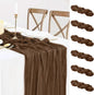 6 Pack Brown Cheesecloth Table Runner 35x120 Inch Gauze Coffee Table Runner Rustic Boho Cheese Cloth Sheer Runner for Wedding Baby Shower Bridal Shower Birthday Party Fall Decorations