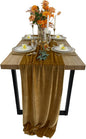 Luxurious Velvet Table Runner, 10ft Wedding Reception Decorations, 20x120inch Soft Velvet Fabric, Table Linen Overlay, Wedding Table Runners (Gold, 20X120inch)