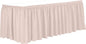 Ultimate Textile Pleat Polyester Fabric Table Skirt - Machine Washable Flame Resistant with Clips for Events, Weddings & Trade Shows, Cut & Sewn in Paterson, NJ - Ice Peach, 17' Shirred Pleat