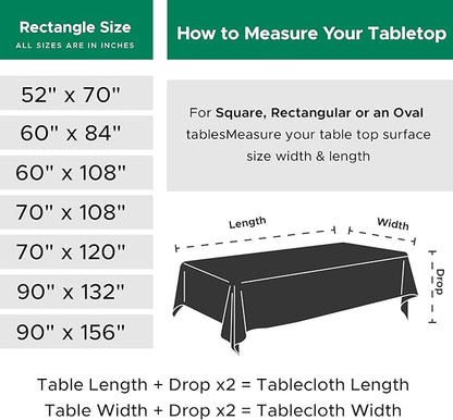 Biscaynebay Textured Fabric Christmas Tablecloths Rectangle 60x84 Inches, Hunter Green Water Resistant Spill Proof Tablecloths for Dining, Kitchen, Wedding and Parties, etc Machine Washable
