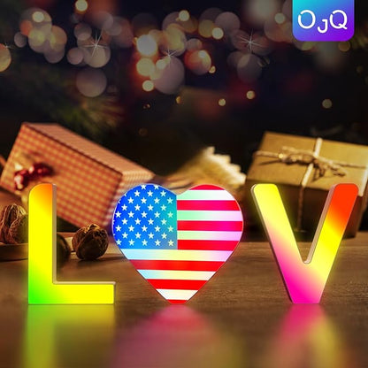 OJQ Light Up Letters LED Letter - Bedroom Lighted Colorful Alphabet Letter Music Sync Color Change - Christmas Birthday Gifts for Girl - Teen Girls Room Decor Gifts Party Home Wall Bedroom Decor