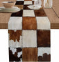 Abstract Cowhides Cotton Linen Table Runner for Dining Kitchen, Wedding Outdoor Party Tablerunners Decoration, Brown Beige Animal Fur Texture Dresser Scarf Coffee Tablecloth Runners 13x60 Inches