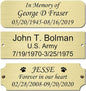 3" W x 1" H Personalized Custom Engraved Brushed Gold Solid Brass Plate Frame Name Label Art Tag for Frames with Adhesive Backing or Screws (Brass)