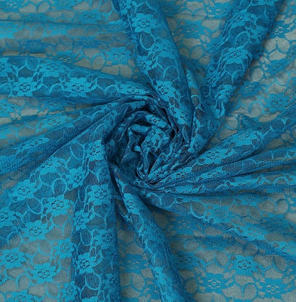 MDS Pack of 20 Wedding 12 x 108 inches Lace Table Runner for Wedding, Decorations for Birthday Parties, Banquets, Graduations, Engagements, and Runners fit Rectangle, Round Table- Dark Teal