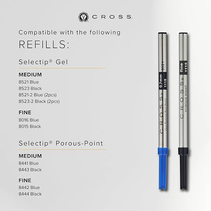 Cross Bailey Light Refillable Rollerball Pen Presented in a Everyday Gift Box - Medium Point, Black Ink, Polished Green