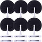 12 Packs Decorative Paper Folding Hand Fans Handheld,Black Round Foldable Wedding Fans Chinese and Japanese Fans Bulk for Bridal Guest Church Party Favors Dancing Birthday DIY