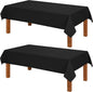 Hiasan 2 Pack Faux Linen Square Tablecloth - Wrinkle and Stain Resistant Washable Table Cloth for Kitchen Dining Room Holiday Table Cover for Party Dinner, Black, 70 x 70 Inch
